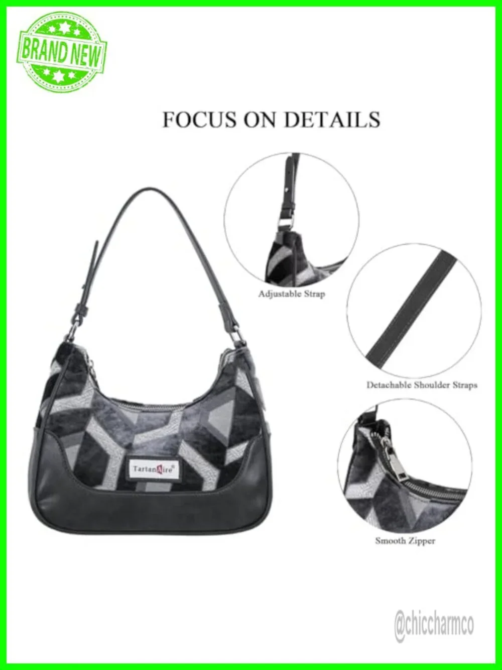 Vintage Leather Hobo Crossbody Bag with 2 Removable Straps